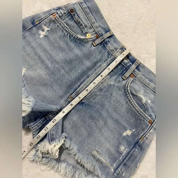 AGOLDE Parker Long High Waist Cutoff Denim Shorts Swapmeet